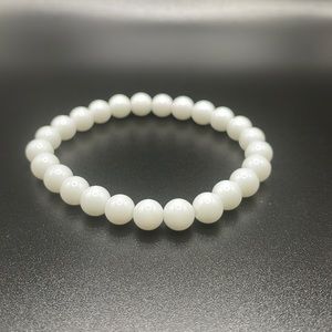 White jade precious gemstone bracelet